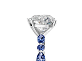 White gold Heart Cut Diamond Ring with Marquise and Round with Blue Sapphire side stone Side Stones and Four-Prong Setting_53