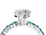 White gold Heart Cut Diamond Ring with Marquise and Round with Blue Topaz side stone Side Stones and Four-Prong Setting_28