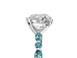 White gold Heart Cut Diamond Ring with Marquise and Round with Blue Topaz side stone Side Stones and Four-Prong Setting_29