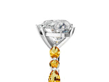 White gold Heart Cut Diamond Ring with Marquise and Round with Citrine side stone Side Stones and Four-Prong Setting_17
