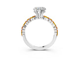 White gold Heart Cut Diamond Ring with Marquise and Round with Citrine side stone Side Stones and Four-Prong Setting_27