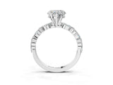 White gold Heart Cut Diamond Ring with Marquise and Round with Moissanite side stone Side Stones and Four-Prong Setting_51