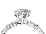 White gold Heart Cut Diamond Ring with Marquise and Round with Moissanite side stone Side Stones and Four-Prong Setting_64