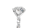 White gold Heart Cut Diamond Ring with Marquise and Round with Moissanite side stone Side Stones and Four-Prong Setting_65