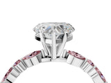 White gold Heart Cut Diamond Ring with Marquise and Round with Morganite side stone Side Stones and Four-Prong Setting_28