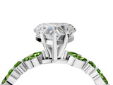 White gold Heart Cut Diamond Ring with Marquise and Round with Peridot side stone Side Stones and Four-Prong Setting_16