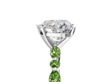 White gold Heart Cut Diamond Ring with Marquise and Round with Peridot side stone Side Stones and Four-Prong Setting_17