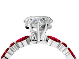 White gold Heart Cut Diamond Ring with Marquise and Round with Ruby side stone Side Stones and Four-Prong Setting_40