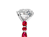 White gold Heart Cut Diamond Ring with Marquise and Round with Ruby side stone Side Stones and Four-Prong Setting_41
