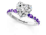 White gold Heart Cut Diamond Ring with Marquise and Round with Tanzanite side stone Side Stones and Four-Prong Setting_1