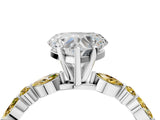 White gold Heart Cut Diamond Ring with Marquise and Round with Yellow Sapphire side stone Side Stones and Four-Prong Setting_28