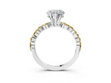 White gold Heart Cut Diamond Ring with Marquise and Round with Yellow Sapphire side stone Side Stones and Four-Prong Setting_39