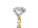 White gold Heart Cut Diamond Ring with Marquise and Round with Yellow Sapphire side stone Side Stones and Four-Prong Setting_41