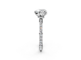 White gold Heart Cut Diamond Ring with Pavé Band and Four-Prong Setting_112