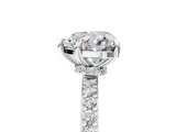 White gold Heart Cut Diamond Ring with Pavé Band and Four-Prong Setting_116