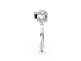 White gold Heart Cut Diamond Ring with Side Stones and Four-Prong Setting_115