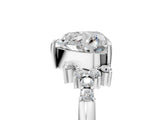 White gold Heart Cut Diamond Ring with Side Stones and Four-Prong Setting_118