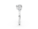 White gold Heart Cut Diamond Ring with Tapered Baguette Side Stones in Four-Prong Setting_34
