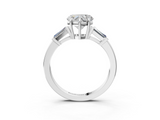 White gold Heart Cut Diamond Ring with Tapered Baguette Side Stones in Four-Prong Setting_35