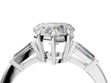 White gold Heart Cut Diamond Ring with Tapered Baguette Side Stones in Four-Prong Setting_36