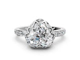 White gold Heart Cut Diamond Scalloped Halo Engagement Ring with Round Shared Prong Band_12
