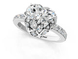 White gold Heart Cut Diamond Scalloped Halo Engagement Ring with Round Shared Prong Band_13