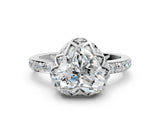 White gold Heart Cut Diamond Scalloped Halo Engagement Ring with Round Shared Prong Band_24