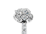 White gold Heart Cut Diamond Scalloped Halo Engagement Ring with Round Shared Prong Band_29