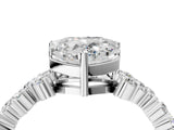 White gold Heart Cut Diamond Scattered Round Accent Ring with Prong Setting_22