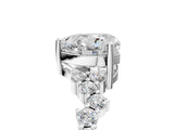White gold Heart Cut Diamond Scattered Round Accent Ring with Prong Setting_23