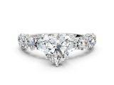 White gold Heart Cut Diamond Side Stone Engagement Ring with Four-Prong Setting_24