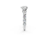 White gold Heart Cut Diamond Side Stone Engagement Ring with Four-Prong Setting_26