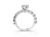 White gold Heart Cut Diamond Side Stone Engagement Ring with Four-Prong Setting_27