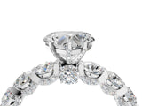 White gold Heart Cut Diamond Side Stone Engagement Ring with Four-Prong Setting_28