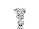 White gold Heart Cut Diamond Side Stone Engagement Ring with Four-Prong Setting_29