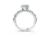 White gold Heart Cut Diamond Side Stone Solitaire Ring with Round with Aquamarine side stone and Four-Prong Setting_14