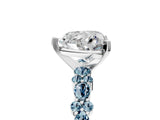 White gold Heart Cut Diamond Side Stone Solitaire Ring with Round with Aquamarine side stone and Four-Prong Setting_16