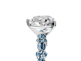 White gold Heart Cut Diamond Side Stone Solitaire Ring with Round with Aquamarine side stone and Four-Prong Setting_24