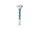 White gold Heart Cut Diamond Side Stone Solitaire Ring with Round with Blue Topaz side stone and Four-Prong Setting_14