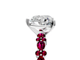 White gold Heart Cut Diamond Side Stone Solitaire Ring with Round with Garnet side stone and Four-Prong Setting_17