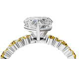 White gold Heart Cut Diamond Side Stone Solitaire Ring with Round with Yellow Sapphire side stone and Four-Prong Setting_16