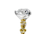 White gold Heart Cut Diamond Side Stone Solitaire Ring with Round with Yellow Sapphire side stone and Four-Prong Setting_17