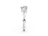 White gold Heart Cut Diamond Solitaire Celtic Knot Ring with Four-Prong Setting_130