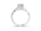 White gold Heart Cut Diamond Solitaire Celtic Knot Ring with Four-Prong Setting_131