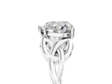 White gold Heart Cut Diamond Solitaire Celtic Knot Ring with Four-Prong Setting_133