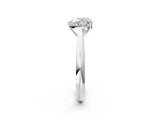 White gold Heart Cut Diamond Solitaire Engagement Ring with Cathedral Setting and Four-Prong Mount_130