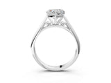 White gold Heart Cut Diamond Solitaire Engagement Ring with Cathedral Setting and Four-Prong Mount_131