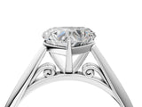 White gold Heart Cut Diamond Solitaire Engagement Ring with Cathedral Setting and Four-Prong Mount_132