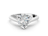 White gold Heart Cut Diamond Solitaire Engagement Ring with Cathedral Setting and Four-Prong Mount_14