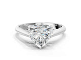 White gold Heart Cut Diamond Solitaire Engagement Ring with Cathedral Setting and Four-Prong Mount_302